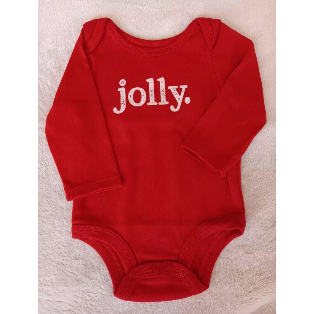 Shirt 0 To 3 months new Lullaby Lane Red Holiday Long Sleeve infant baby